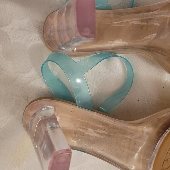 NWOT BG 2-Koool Lucite Heel Sandals - Picture 5 of 9